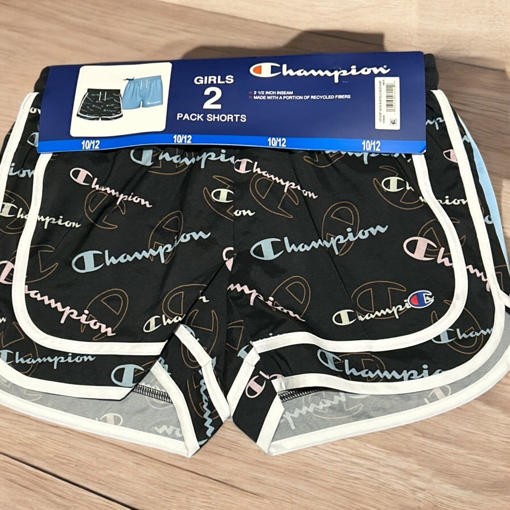 Champion Girls' Black and Multicolor Shorts size 10/12